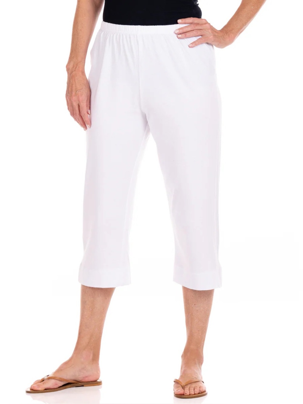 fresh produce 100% Cotton Cropped Capri Pants with Pockets